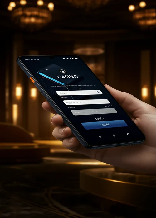 Interface de login Nine Casino avec connexion sociale intégrée